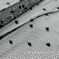 95%Nylon 5%Spandex Knit Black Dot Embroidery Mesh Fabric